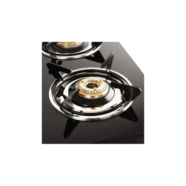 CELLO PRIMA GAS STOVE 4 BURNER STAINLESS STEEL, GLASS TOP, (ISI CERTIFIED, BLACK), OPEN - Image 3