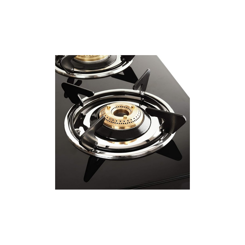 CELLO PRIMA GAS STOVE 4 BURNER STAINLESS STEEL, GLASS TOP, (ISI CERTIFIED, BLACK), OPEN - Image 3