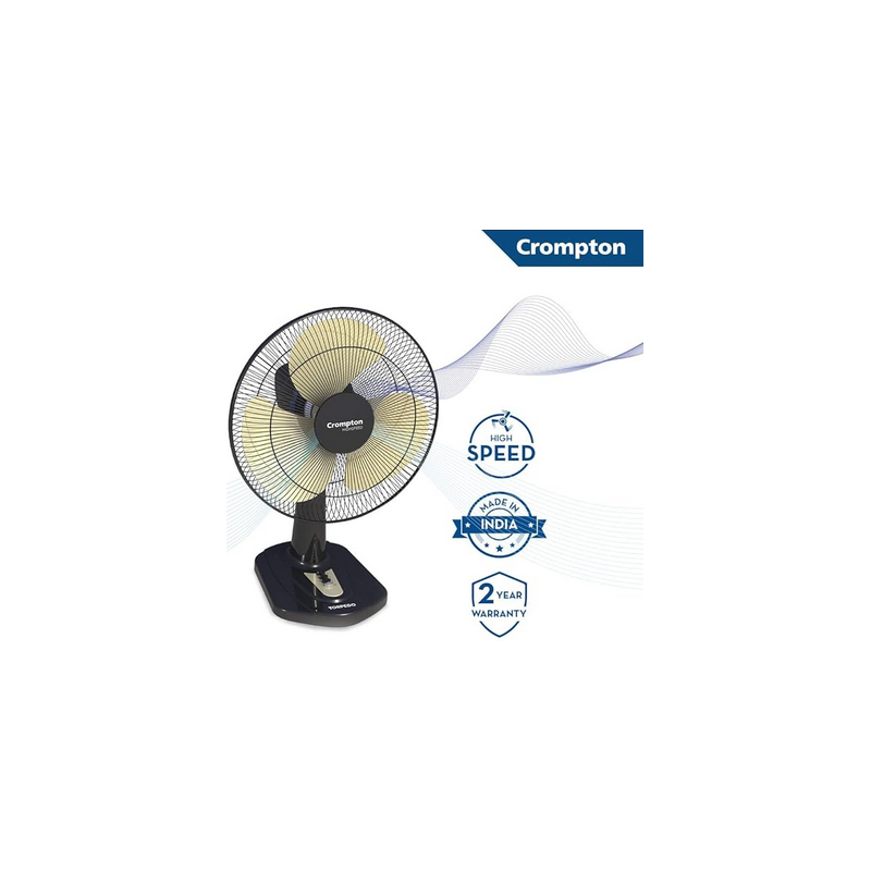 CROMPTON HIGHSPEED TORPEDO 400-MM TABLE FAN (BLACK YELLOW) - Image 3