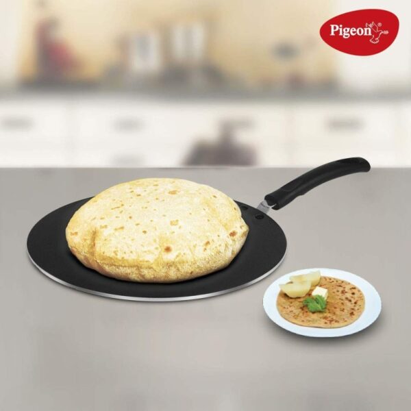 PIGEON BY STOVEKRAFT NON-STICK ALUMINIUM MULTI TAWA (31CM, BLACK) - Image 3