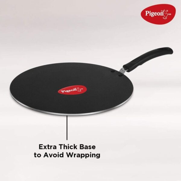 PIGEON BY STOVEKRAFT NON-STICK ALUMINIUM MULTI TAWA (31CM, BLACK) - Image 2